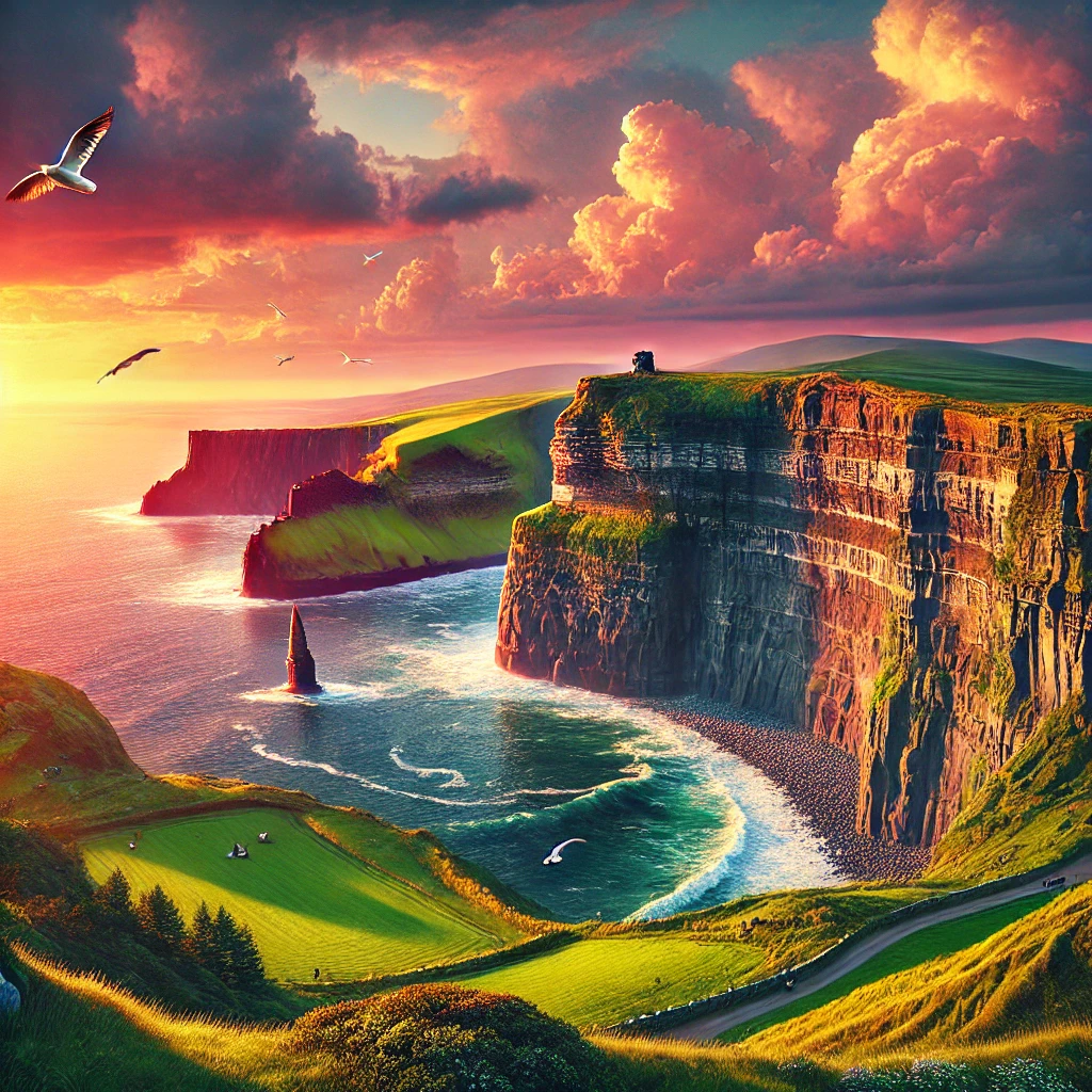 https://tourstoireland.ie/wp-content/uploads/2025/01/DALL·E-2025-01-15-16.12.08-A-picturesque-view-of-the-Cliffs-of-Moher-in-Ireland-showing-dramatic-cliffs-dropping-into-the-Atlantic-Ocean-under-a-vibrant-sunset-with-lush-green.webp